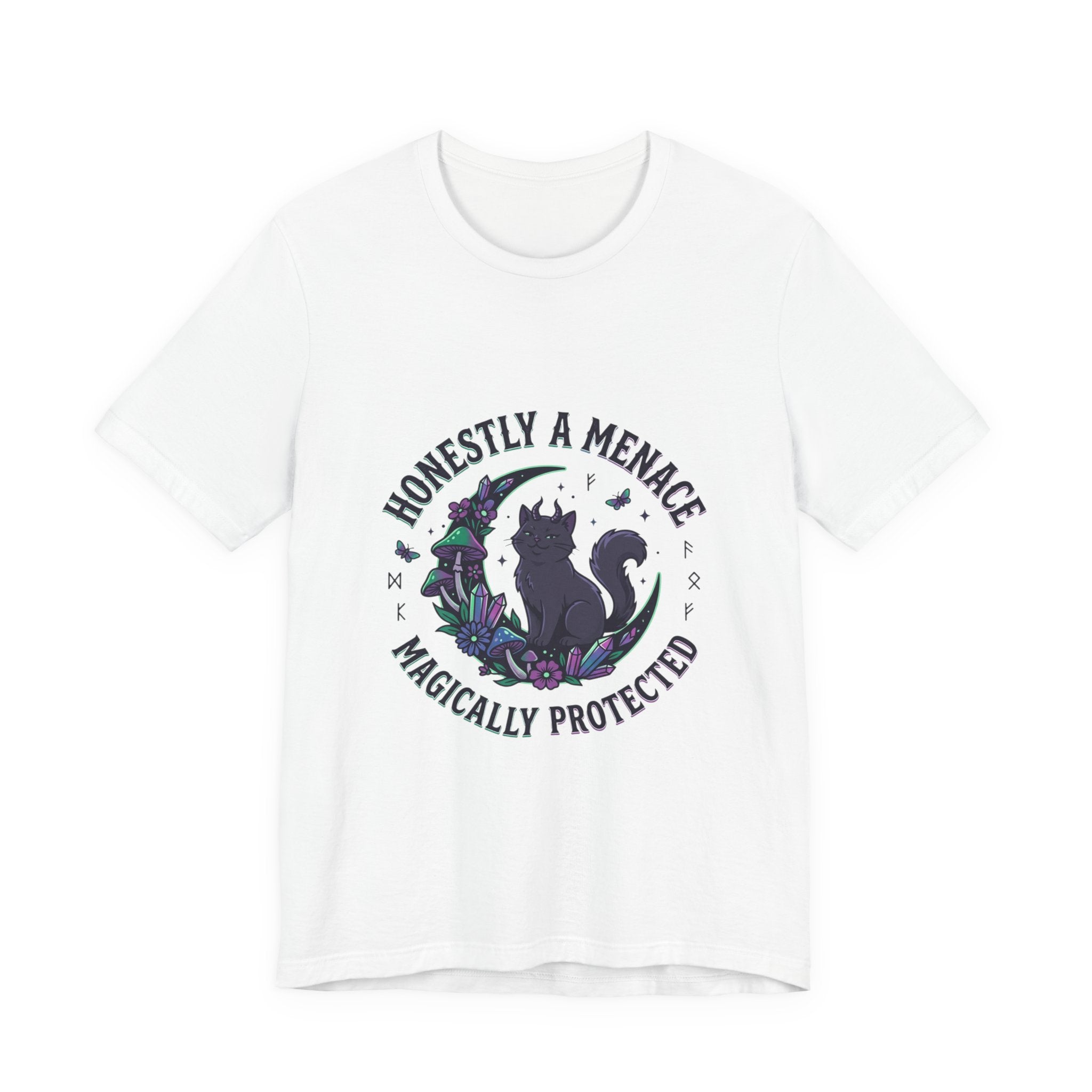 Honestly a Menace Cat Tee | Witchy goblincore, crystals, celestial cottagecore-adjacent