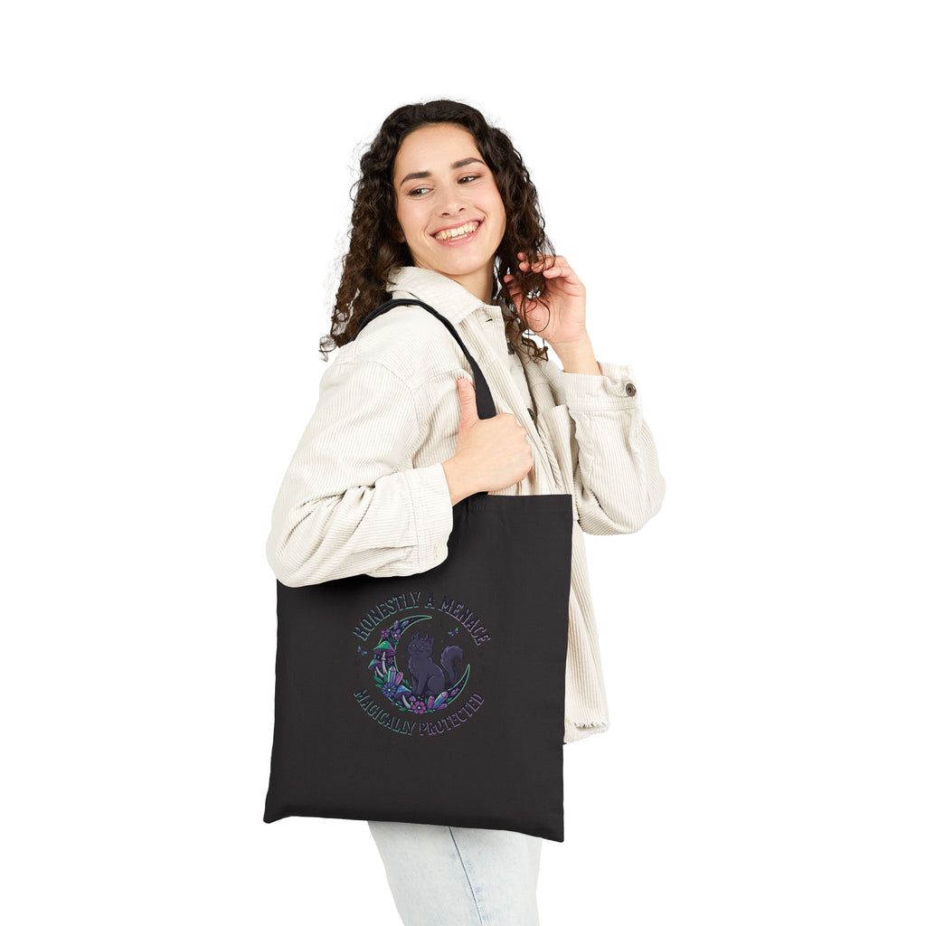Honestly a Menace Tote, witchy goblincore canvas bag | chaos energy, familiar vibes