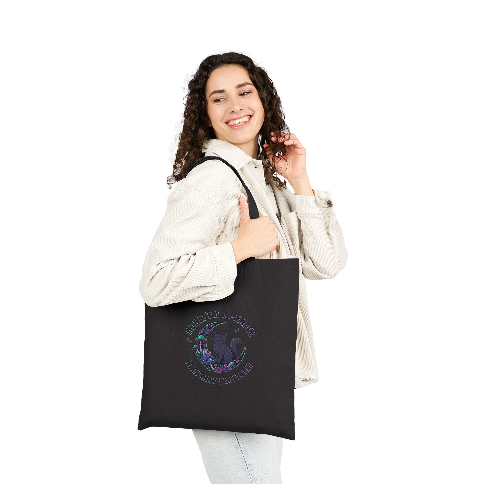 Honestly a Menace Tote, witchy goblincore canvas bag | chaos energy, familiar vibes