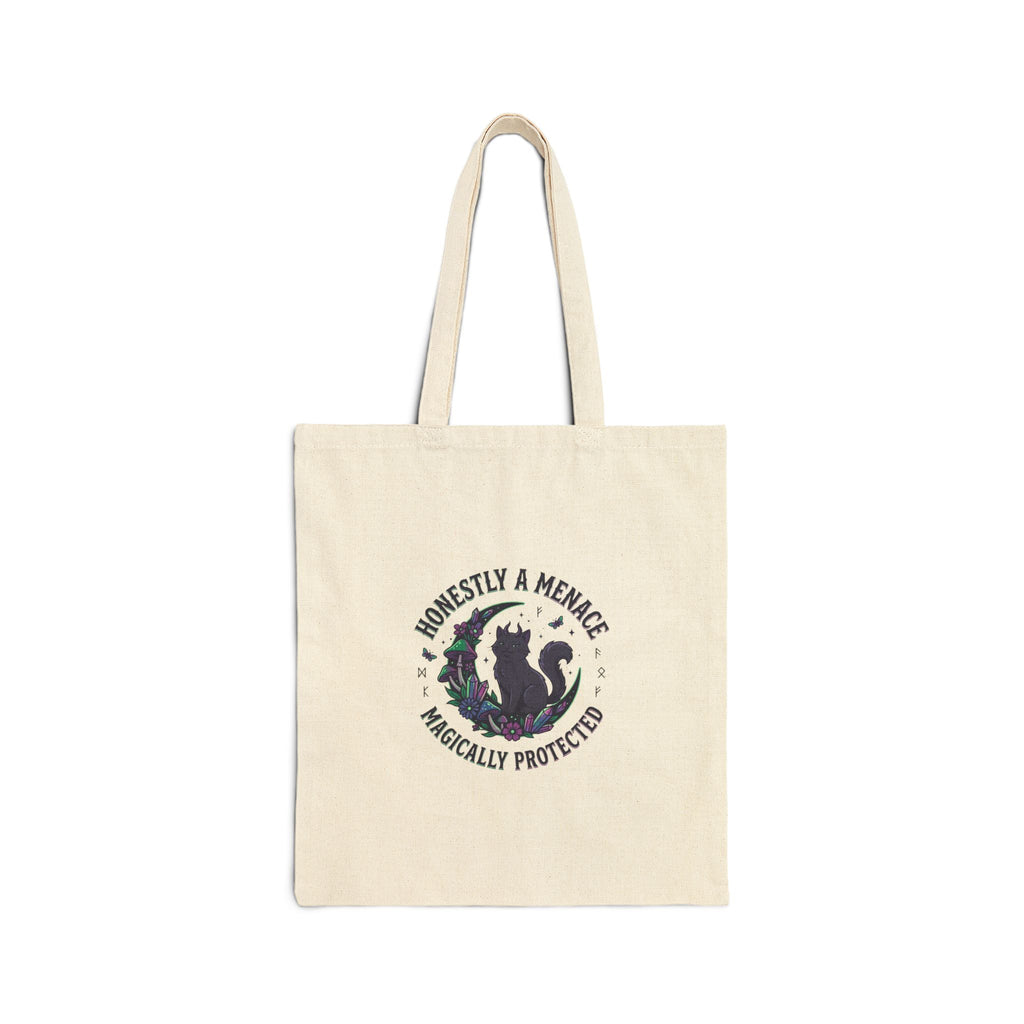 Honestly a Menace Tote, witchy goblincore canvas bag | chaos energy, familiar vibes