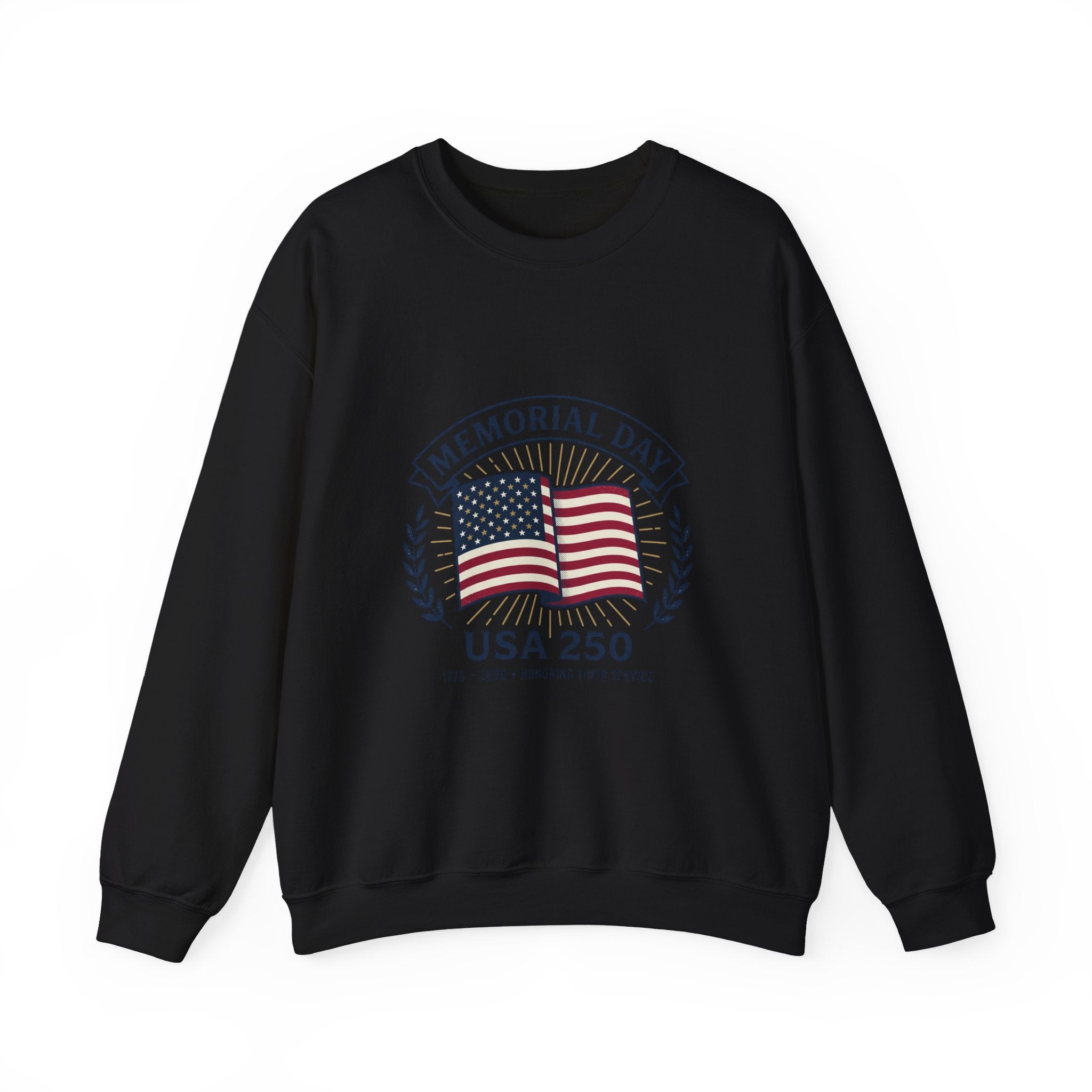 USA 250 Memorial Day Crewneck Sweatshirt | 1776–2026 Vintage Distressed Americana