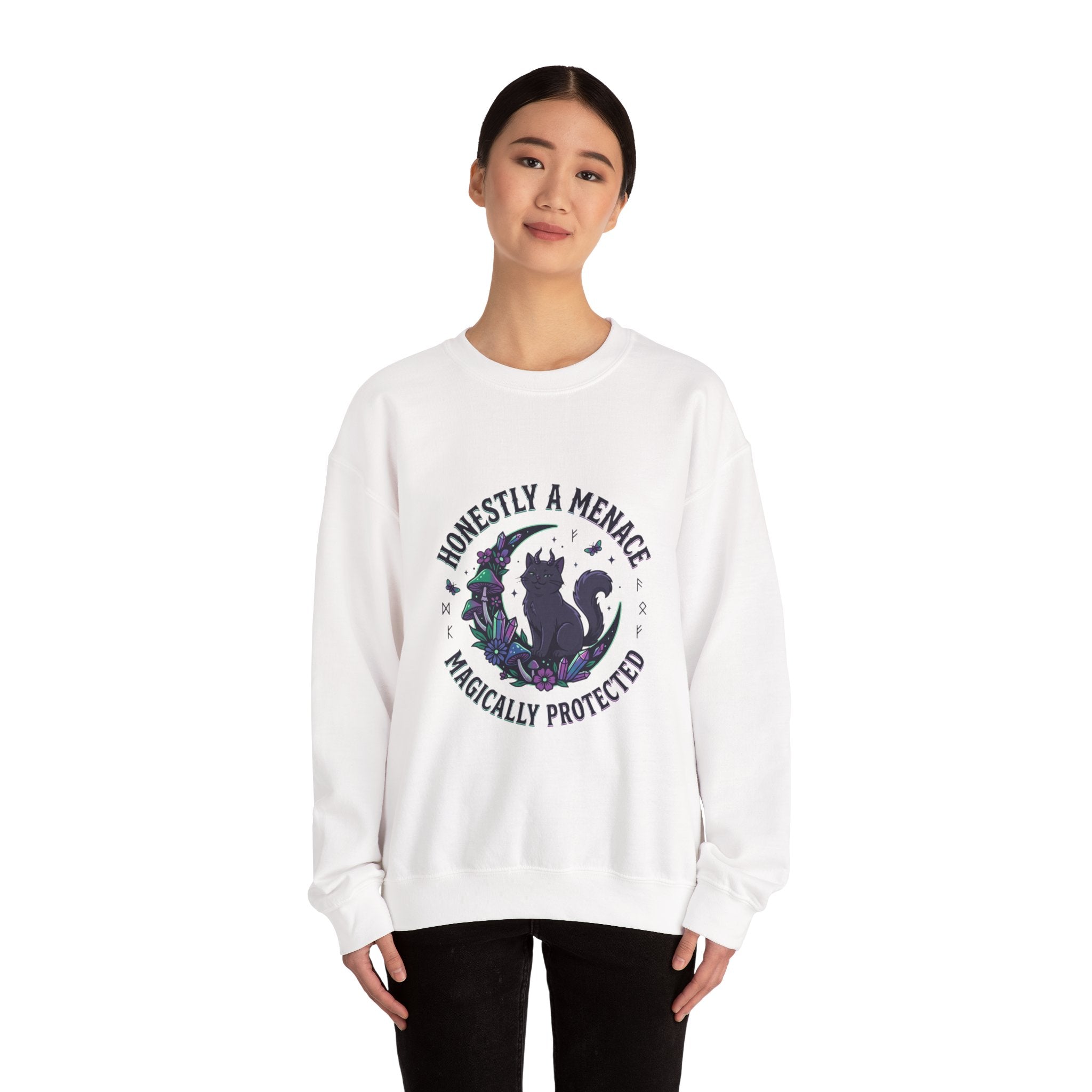 Honestly a Menace sweatshirt | witchy goblincore, celestial crystals, familiar vibes