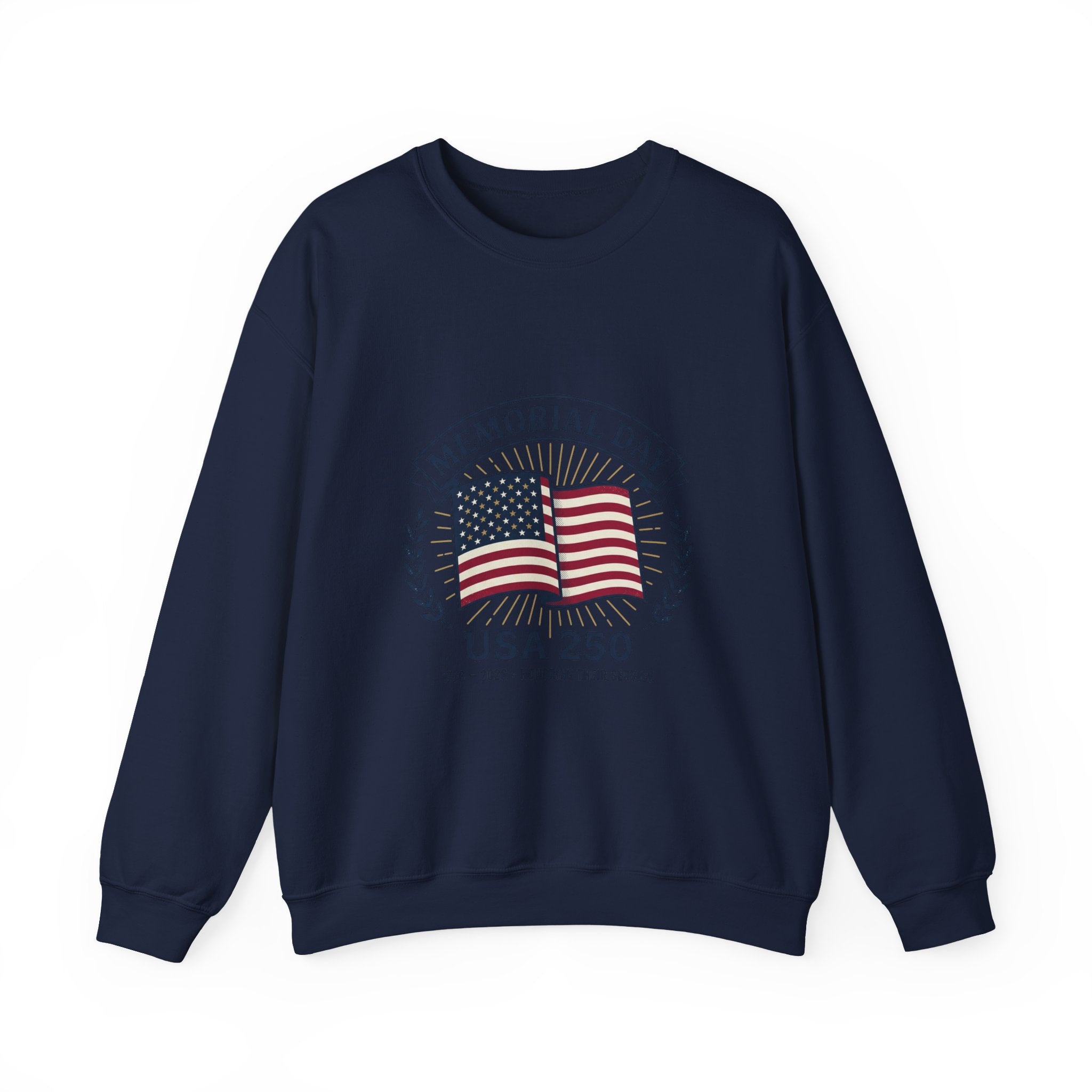 USA 250 Memorial Day Crewneck Sweatshirt | 1776–2026 Vintage Distressed Americana