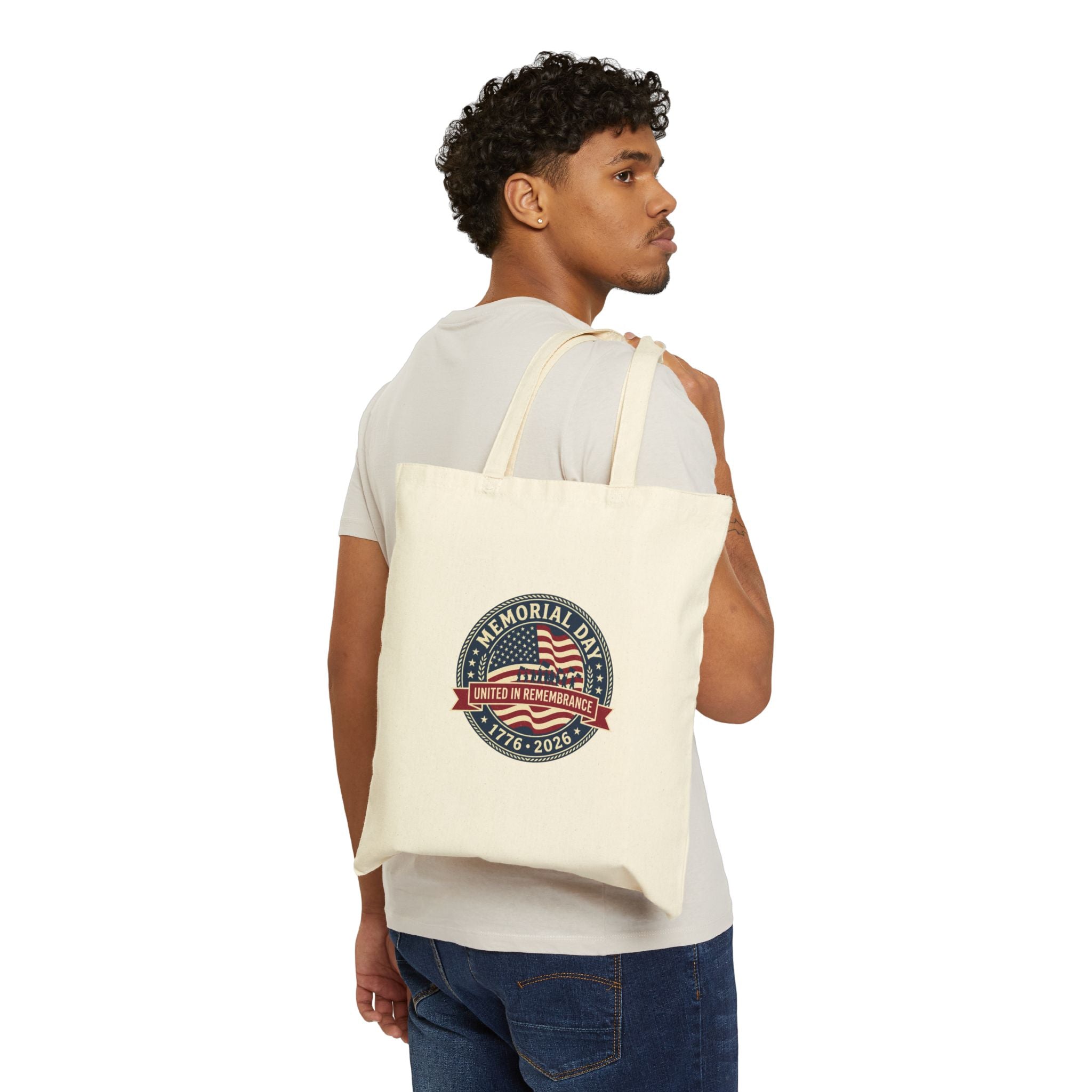 Memorial Day 1776-2026 Tote | USA 250 Vintage Distressed Red White Blue Americana
