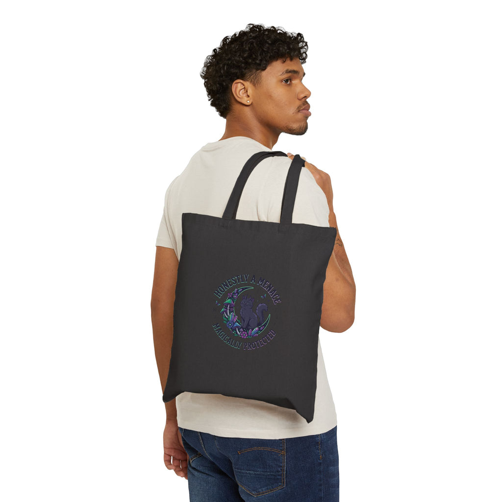 Honestly a Menace Tote, witchy goblincore canvas bag | chaos energy, familiar vibes