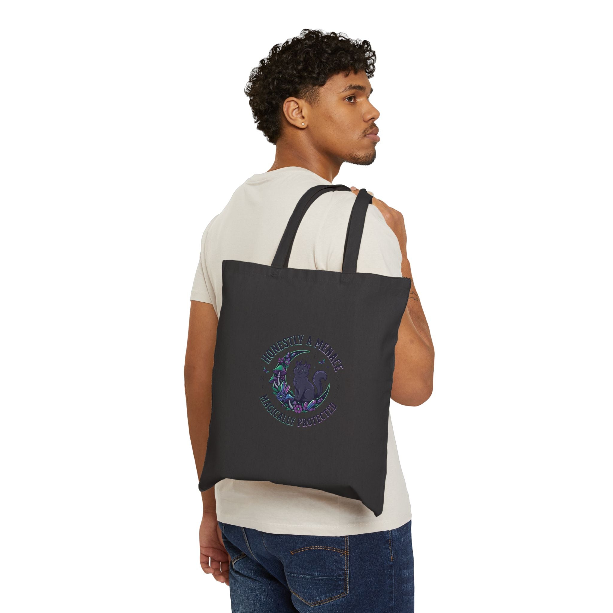 Honestly a Menace Tote, witchy goblincore canvas bag | chaos energy, familiar vibes
