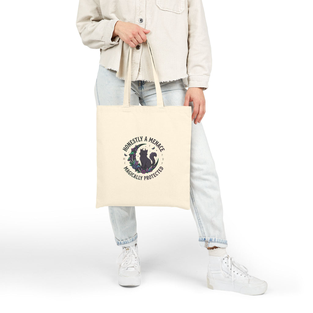Honestly a Menace Tote, witchy goblincore canvas bag | chaos energy, familiar vibes