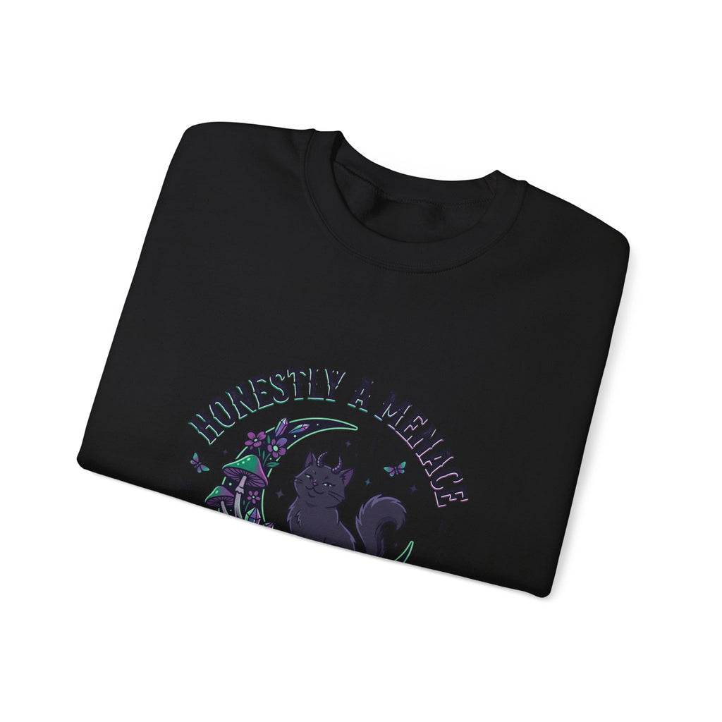 Honestly a Menace sweatshirt | witchy goblincore, celestial crystals, familiar vibes
