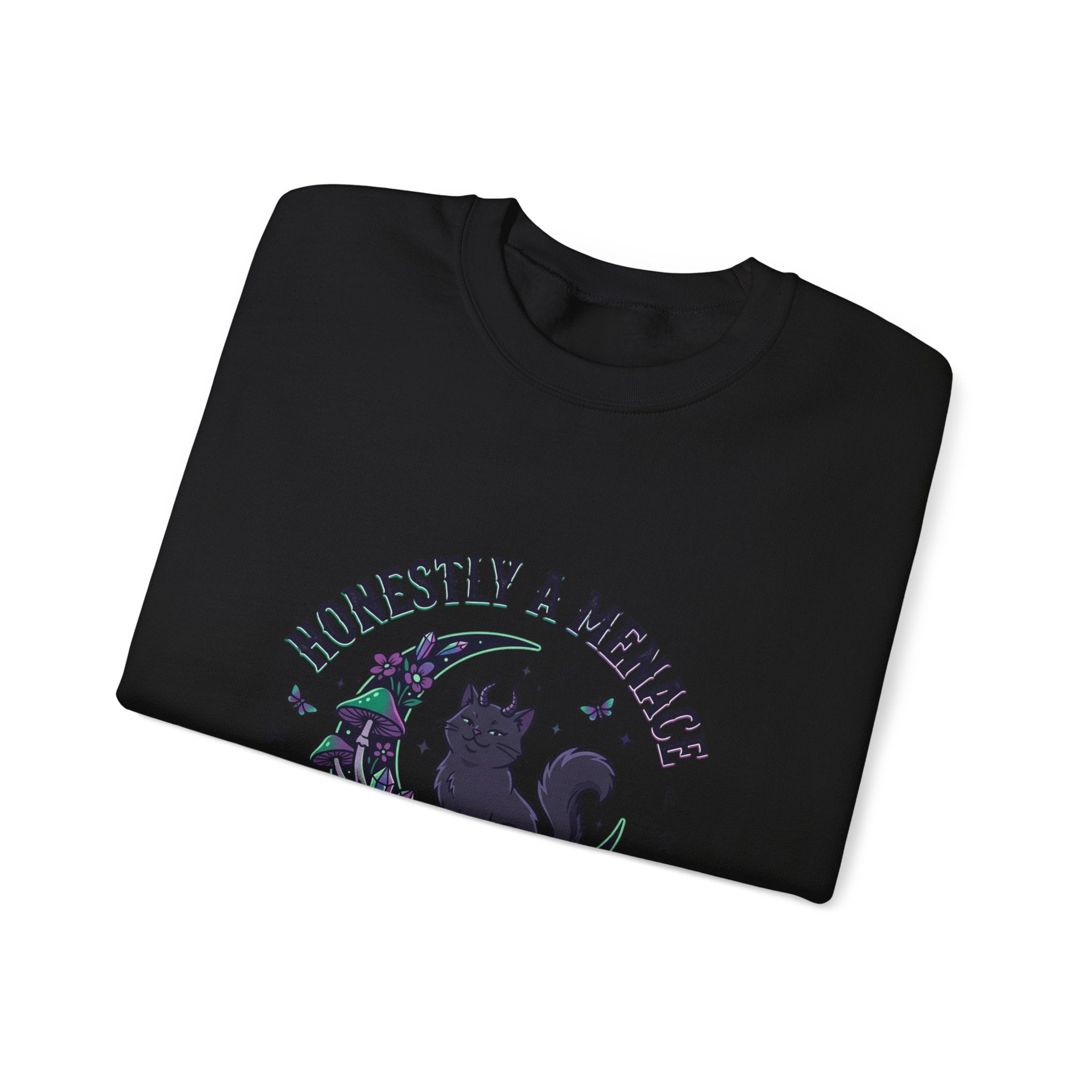 Honestly a Menace sweatshirt | witchy goblincore, celestial crystals, familiar vibes