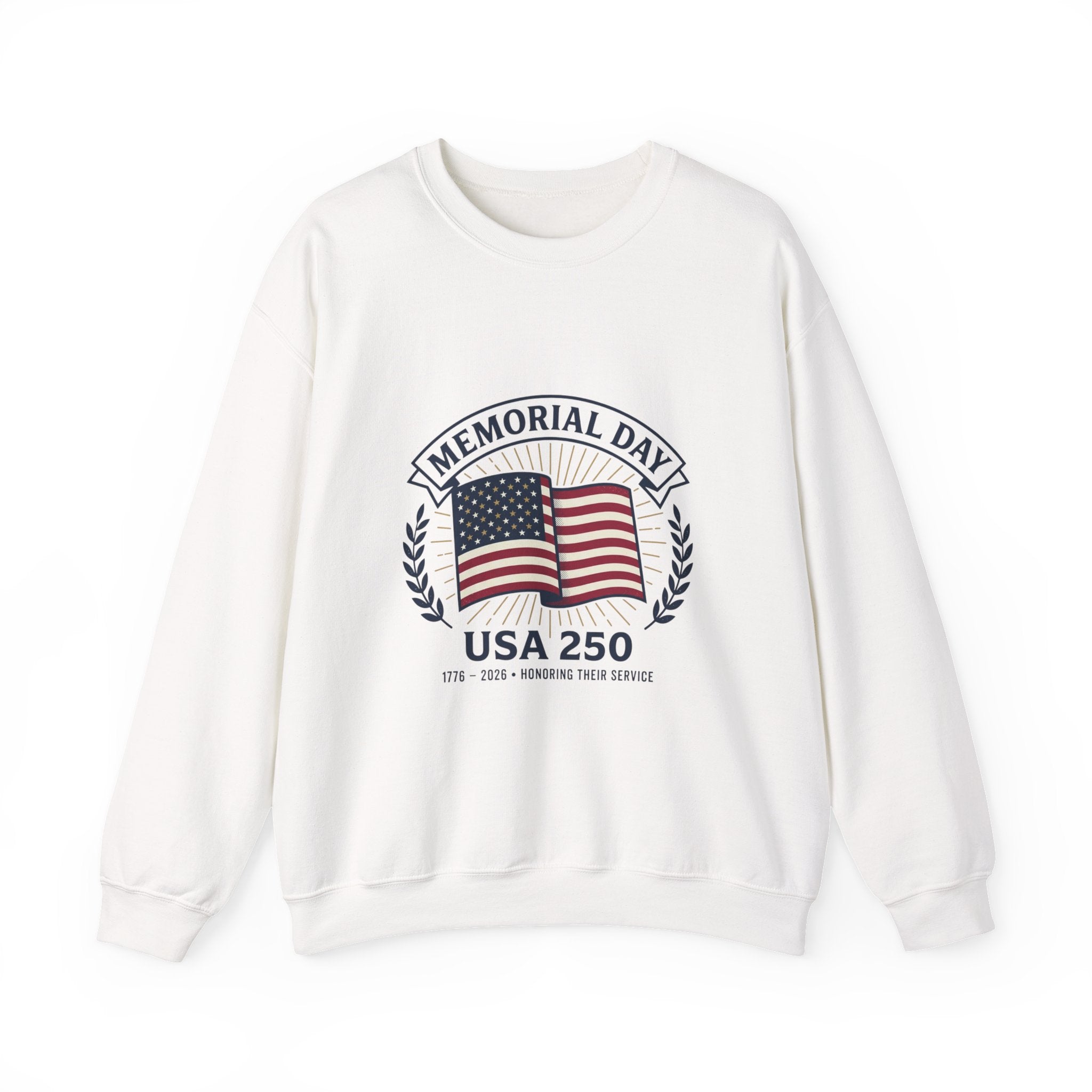 USA 250 Memorial Day Crewneck Sweatshirt | 1776–2026 Vintage Distressed Americana