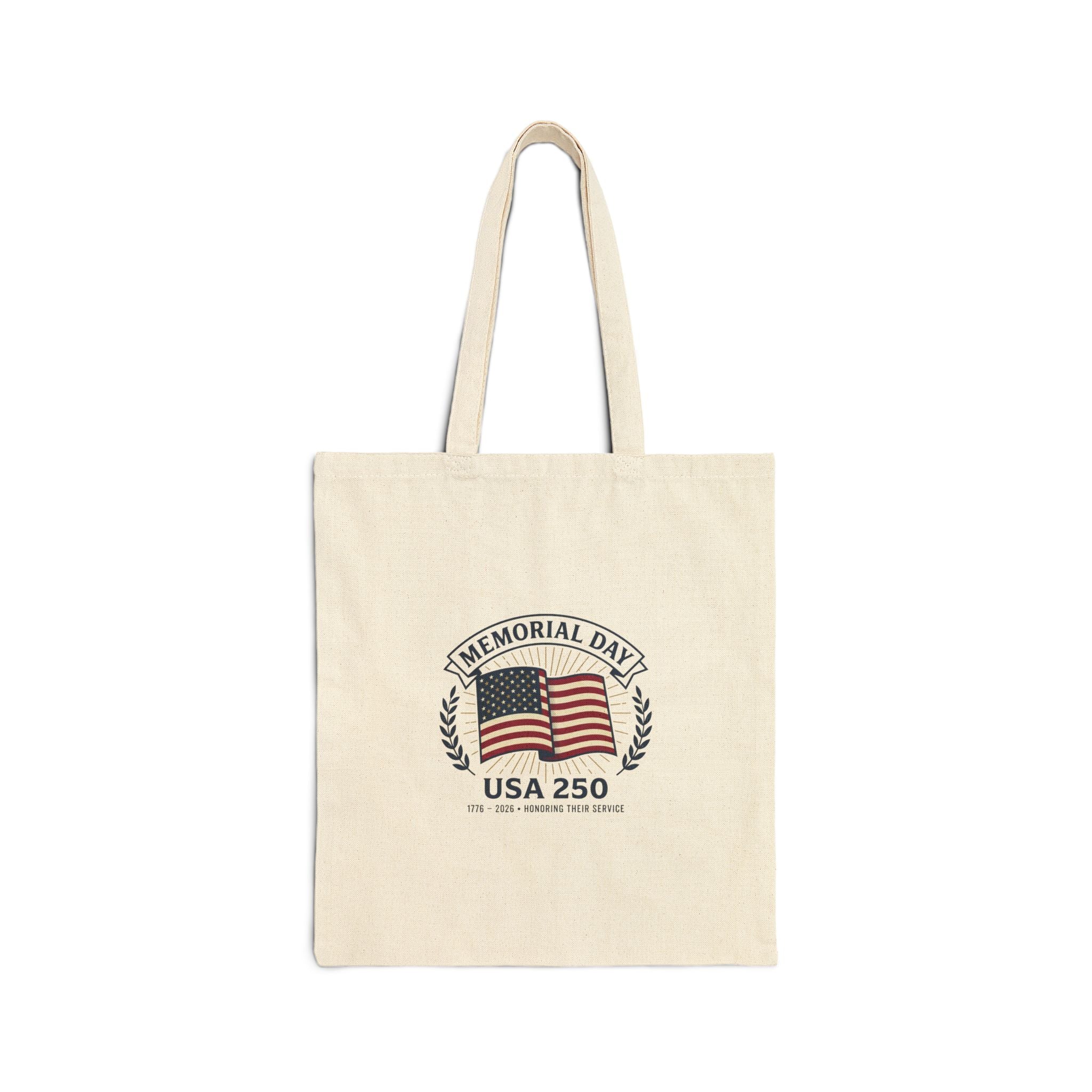 USA 250 Memorial Day Tote | 1776–2026 Vintage Distressed Patriotic Canvas