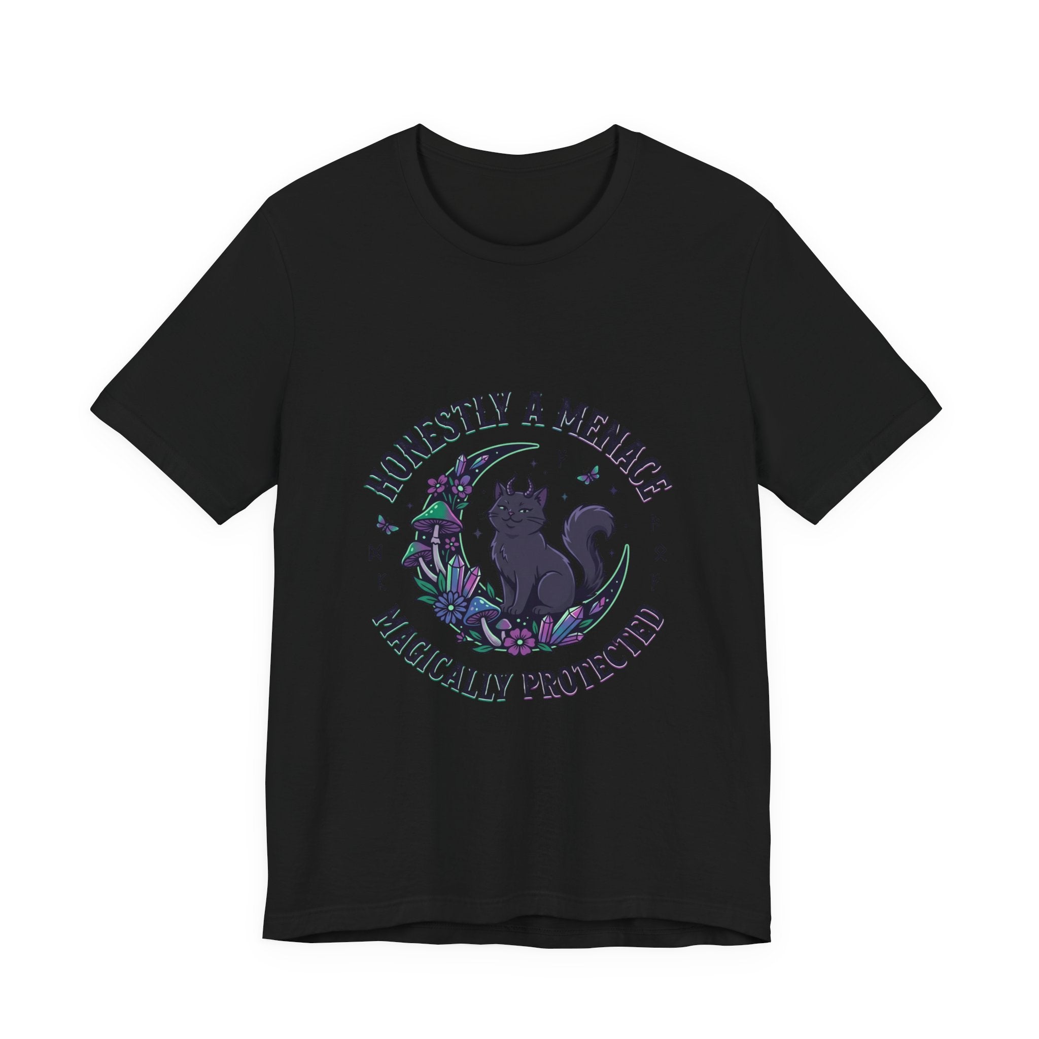 Honestly a Menace Cat Tee | Witchy goblincore, crystals, celestial cottagecore-adjacent
