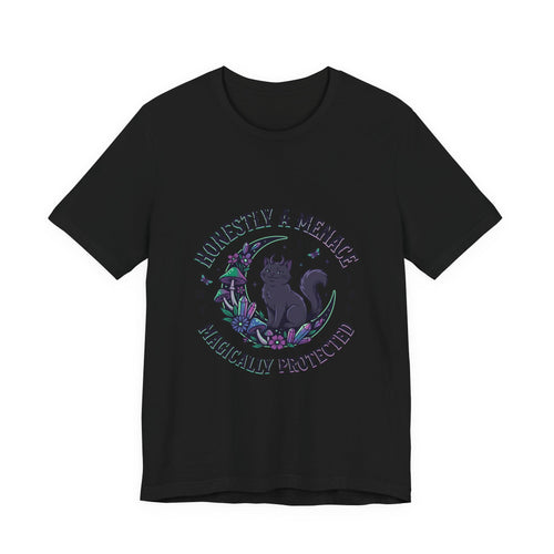 Honestly a Menace Cat Tee | Witchy goblincore, crystals, celestial cottagecore-adjacent