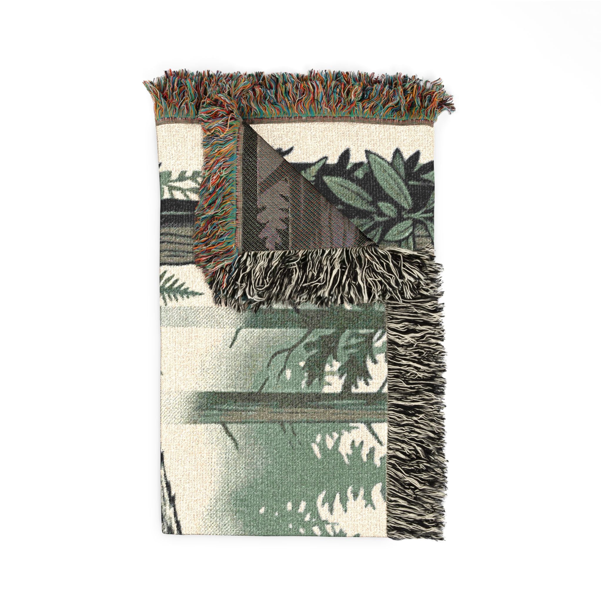 Wolf Tapestry Woven Blanket — Forest Wolf Throw for Cabin, Lodge & Nature Lovers