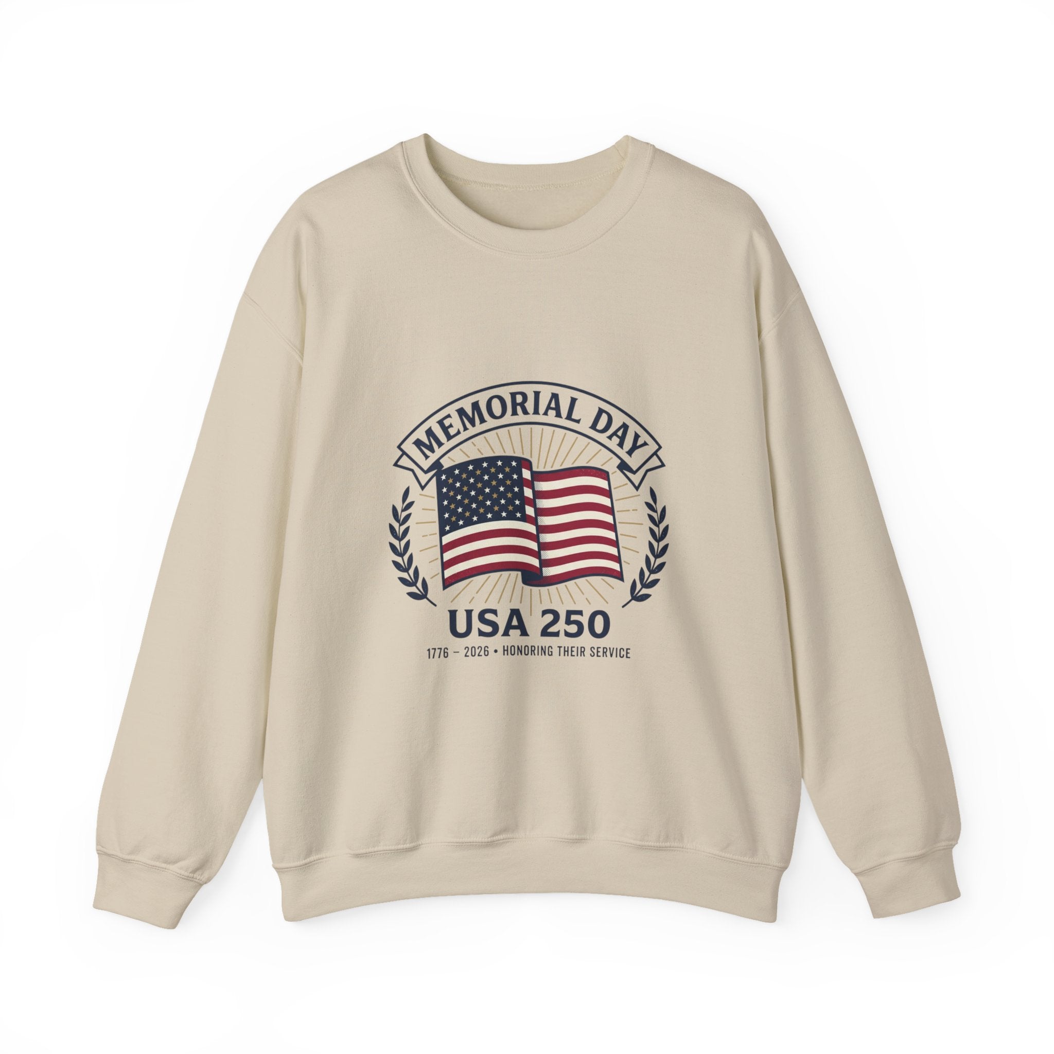 USA 250 Memorial Day Crewneck Sweatshirt | 1776–2026 Vintage Distressed Americana