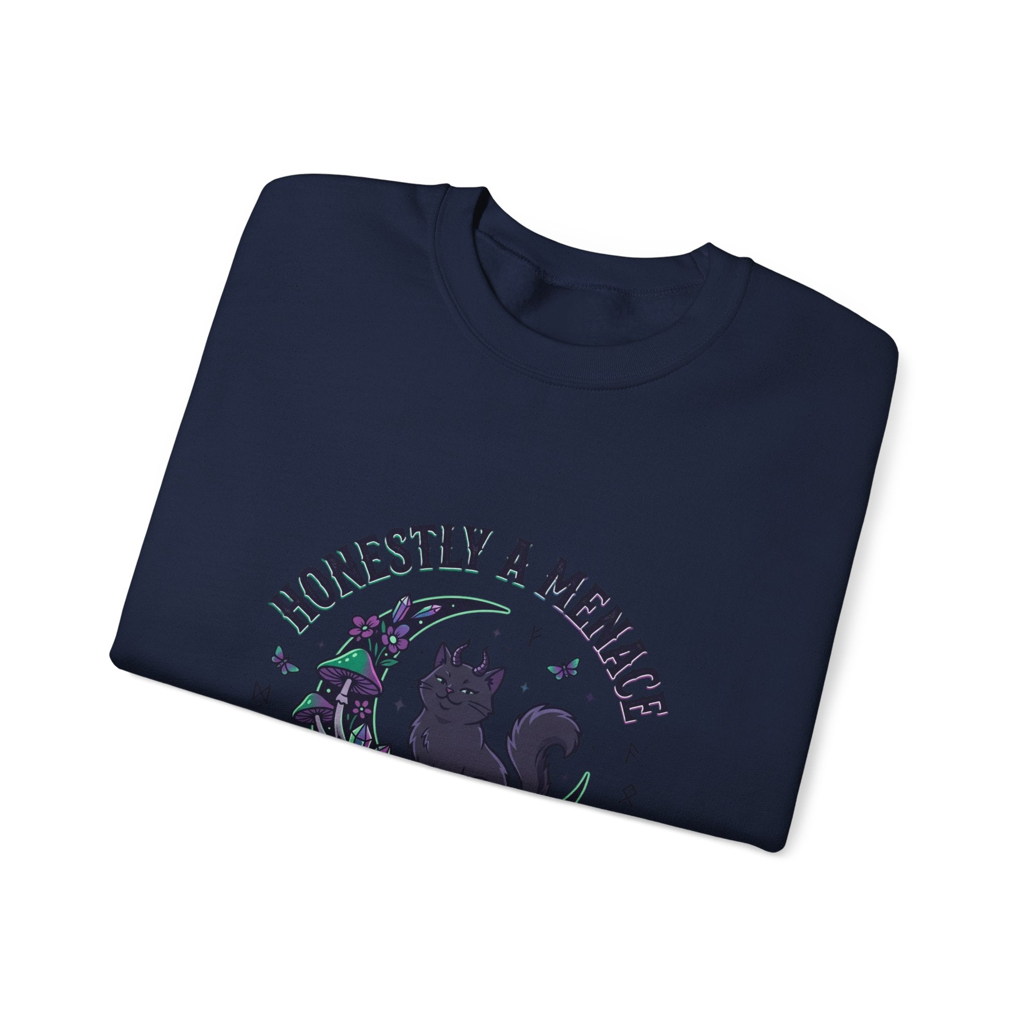 Honestly a Menace sweatshirt | witchy goblincore, celestial crystals, familiar vibes
