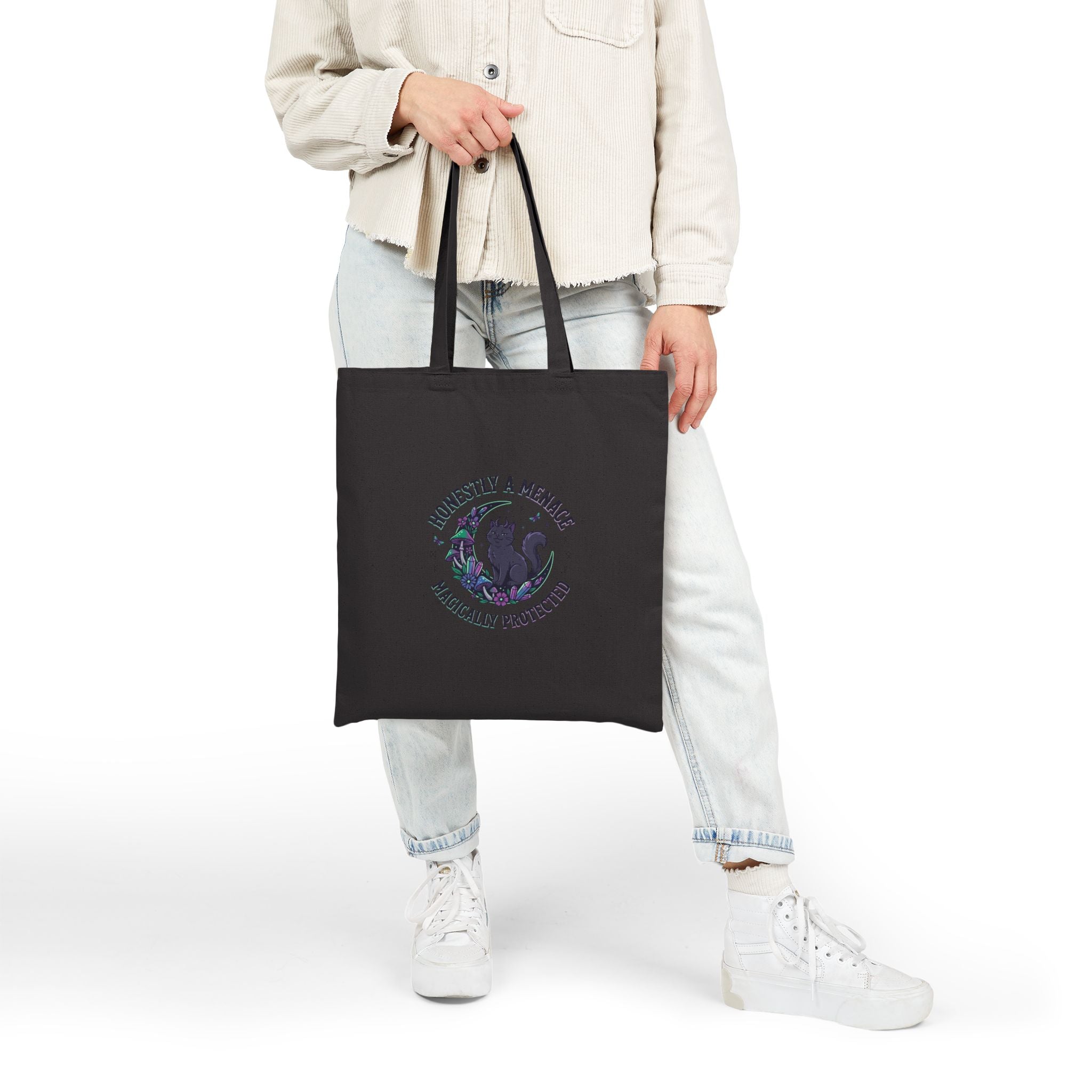 Honestly a Menace Tote, witchy goblincore canvas bag | chaos energy, familiar vibes