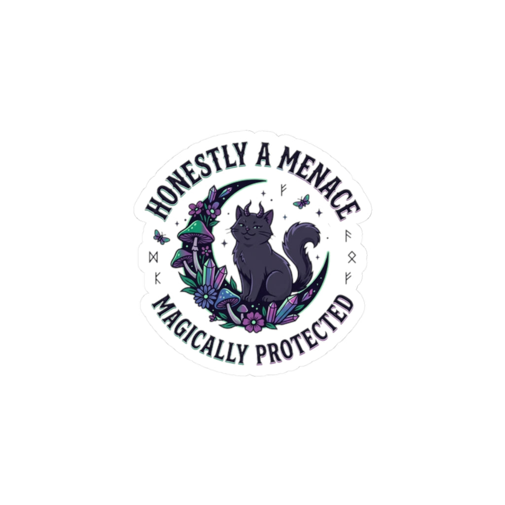 Honestly a Menace Cat Sticker | witchy, goblincore, magical protection